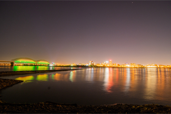 The Memphis Skyline from the West Bank in Arkansas. #134